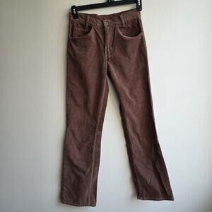 John Galt Corduroy Pants S‎ Flares Brown Mid Rise Hippie Bohemian Retro 70s